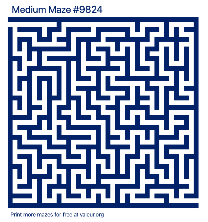 Free Printable Medium Maze number 9824