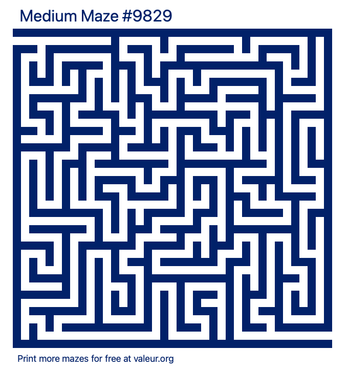 Free Printable Medium Maze number 9829