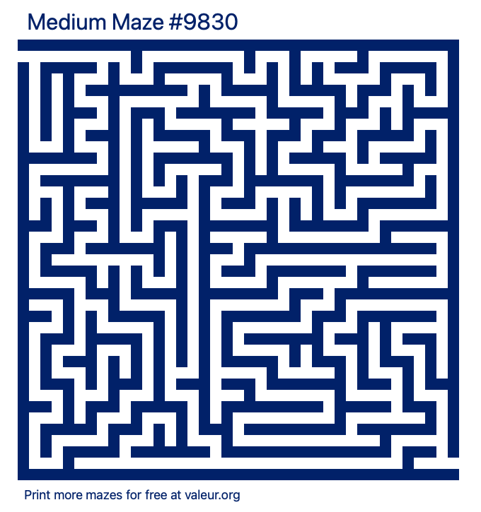 Free Printable Medium Maze number 9830