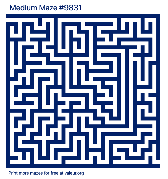 Free Printable Medium Maze number 9831
