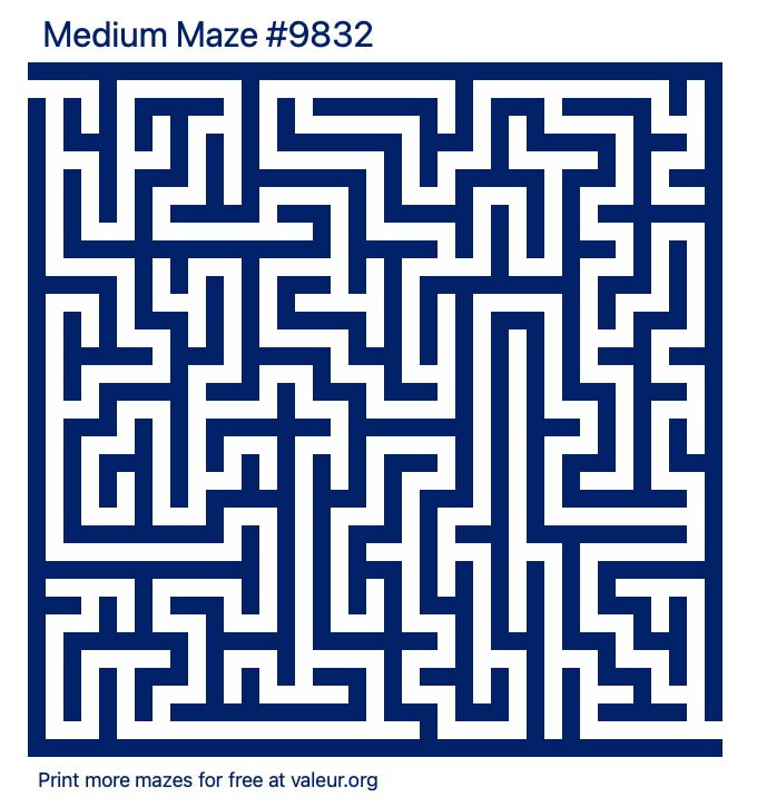 Free Printable Medium Maze number 9832