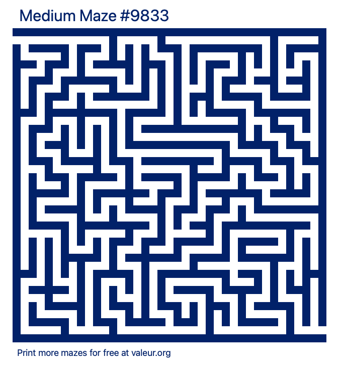 Free Printable Medium Maze number 9833