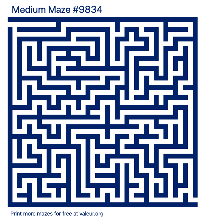 Free Printable Medium Maze number 9834
