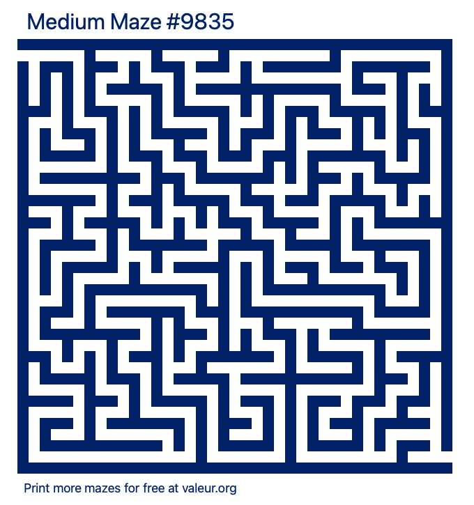 Free Printable Medium Maze number 9835