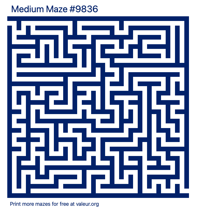 Free Printable Medium Maze number 9836