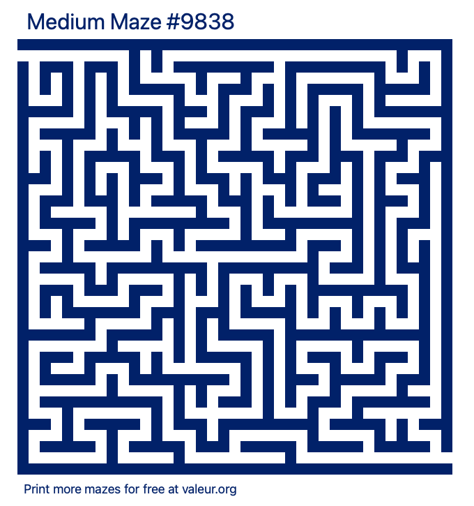 Free Printable Medium Maze number 9838