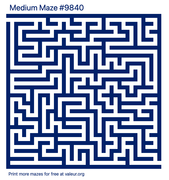 Free Printable Medium Maze number 9840