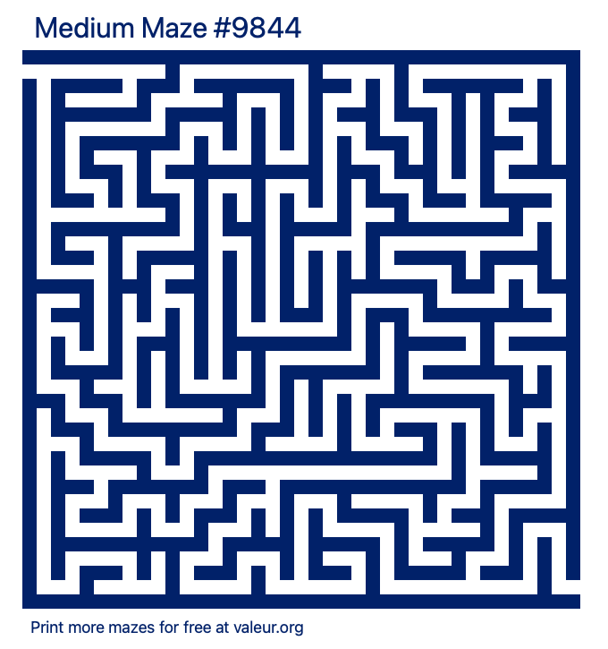 Free Printable Medium Maze number 9844