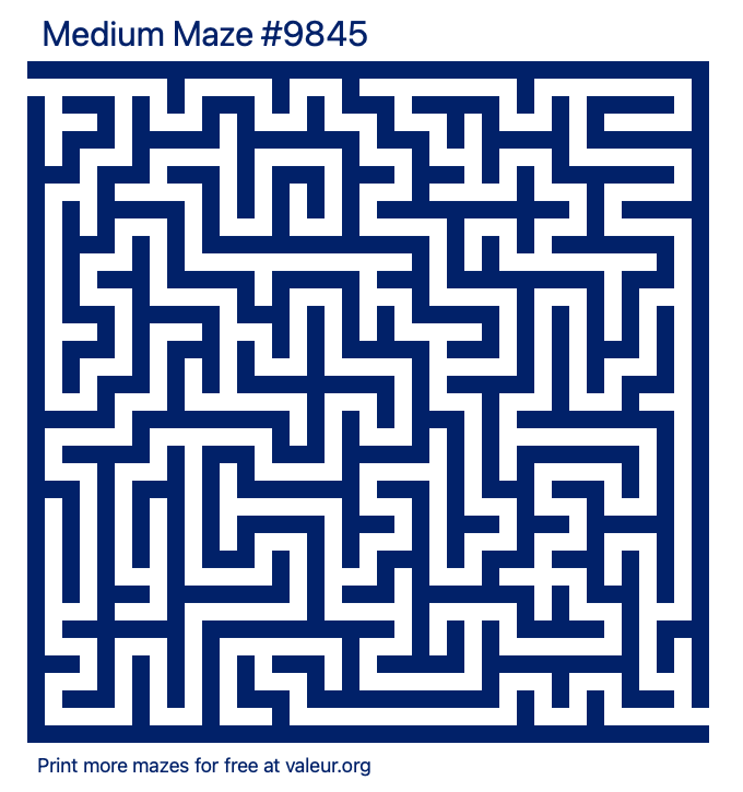 Free Printable Medium Maze number 9845