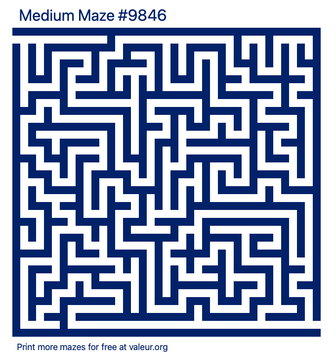 Free Printable Medium Maze number 9846