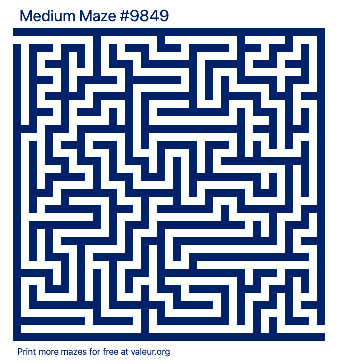 Free Printable Medium Maze number 9849