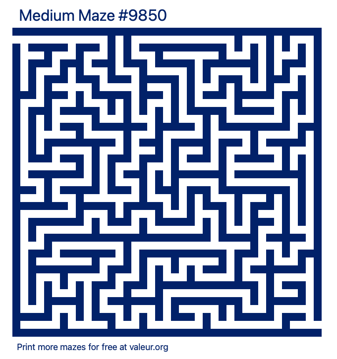 Free Printable Medium Maze number 9850