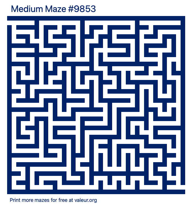 Free Printable Medium Maze number 9853