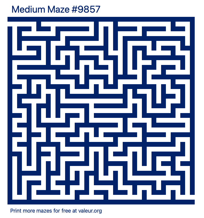 Free Printable Medium Maze number 9857
