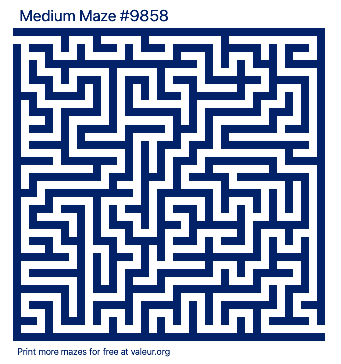 Free Printable Medium Maze number 9858