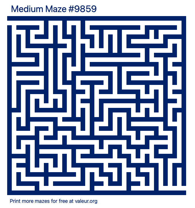 Free Printable Medium Maze number 9859