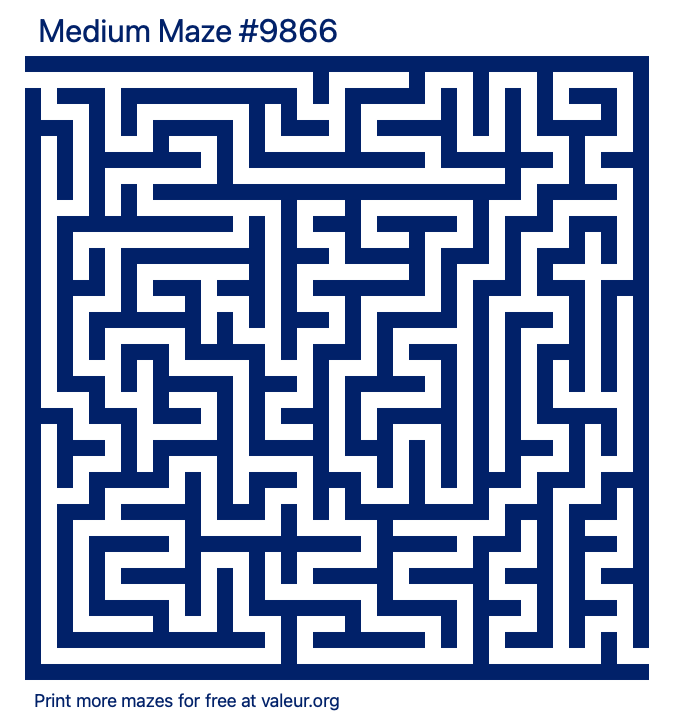 Free Printable Medium Maze number 9866