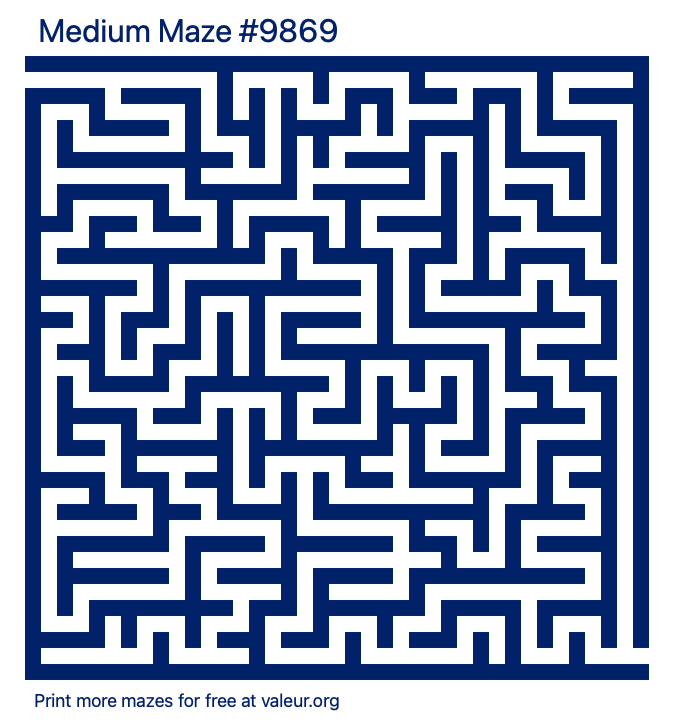 Free Printable Medium Maze number 9869