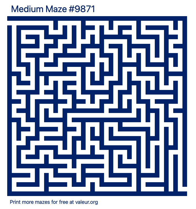 Free Printable Medium Maze number 9871