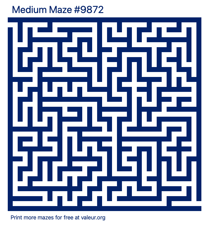 Free Printable Medium Maze number 9872