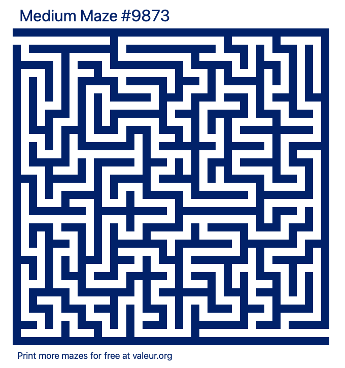 Free Printable Medium Maze number 9873