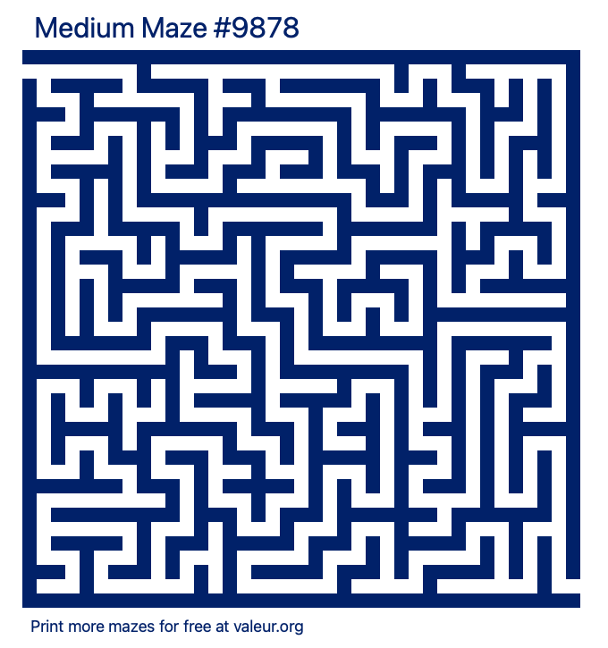 Free Printable Medium Maze number 9878