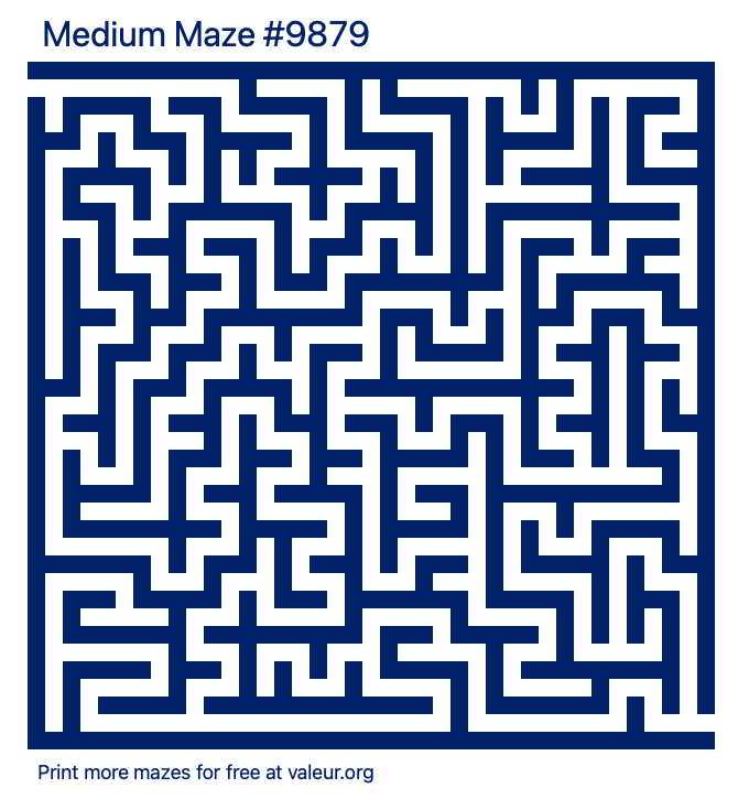 Free Printable Medium Maze number 9879