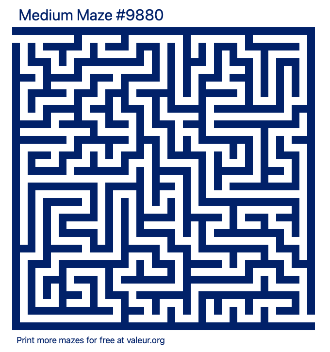 Free Printable Medium Maze number 9880