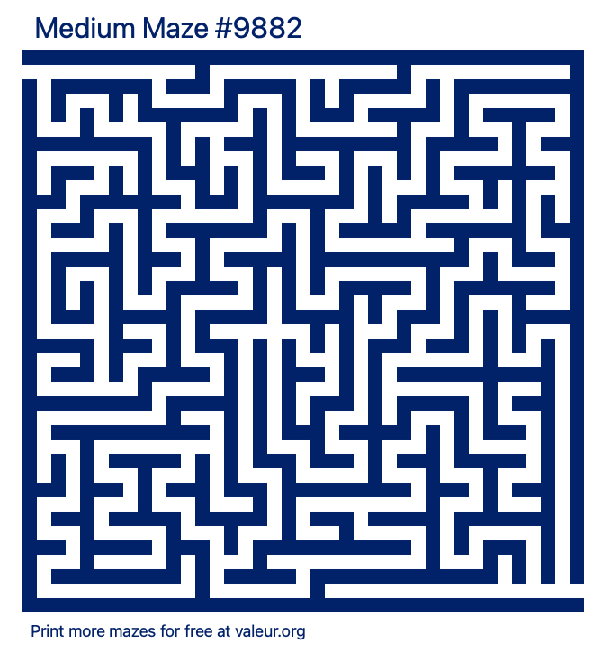 Free Printable Medium Maze number 9882