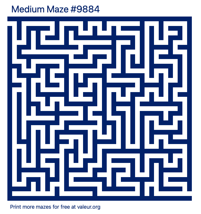 Free Printable Medium Maze number 9884