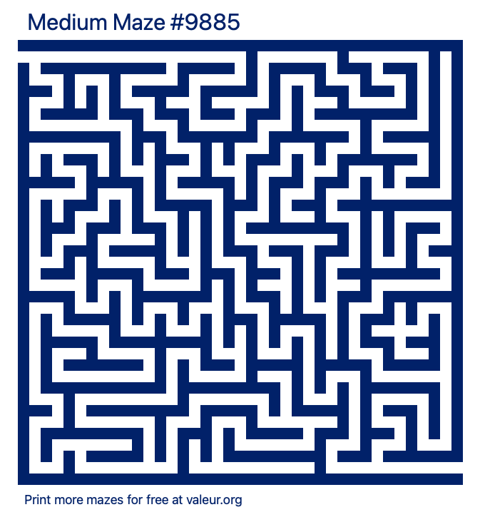 Free Printable Medium Maze number 9885