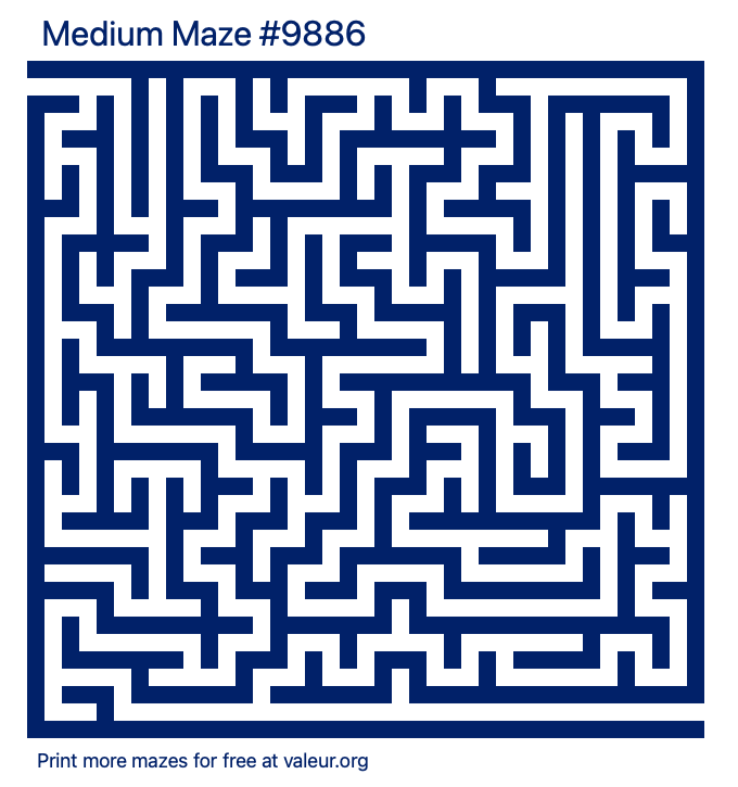Free Printable Medium Maze number 9886