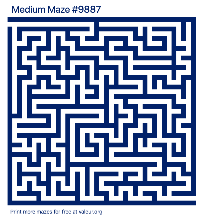 Free Printable Medium Maze number 9887
