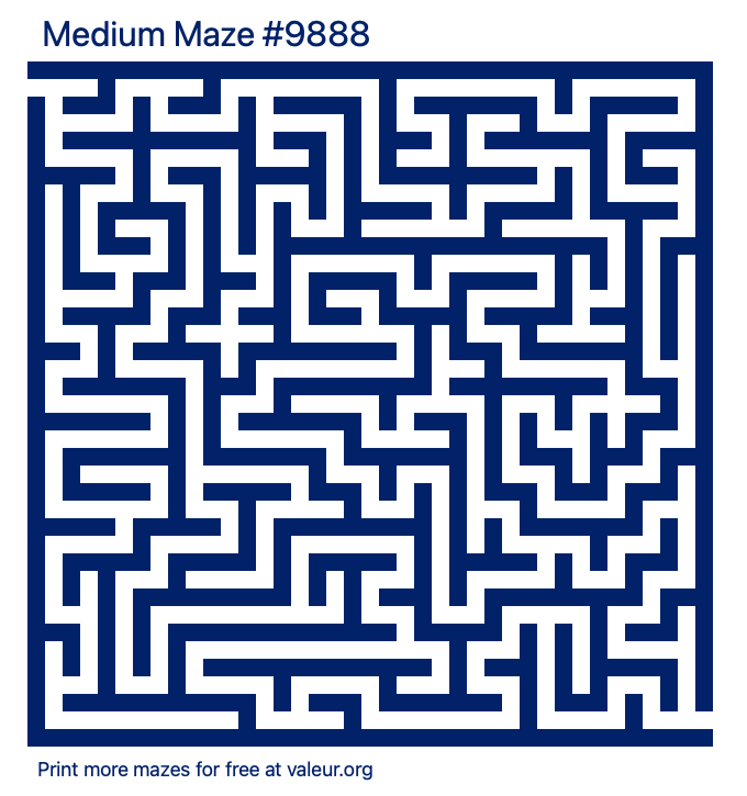 Free Printable Medium Maze number 9888