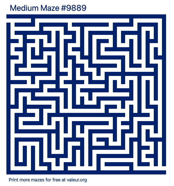 Free Printable Medium Maze number 9889