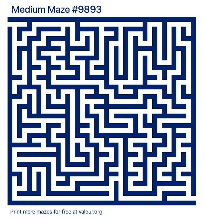 Free Printable Medium Maze number 9893