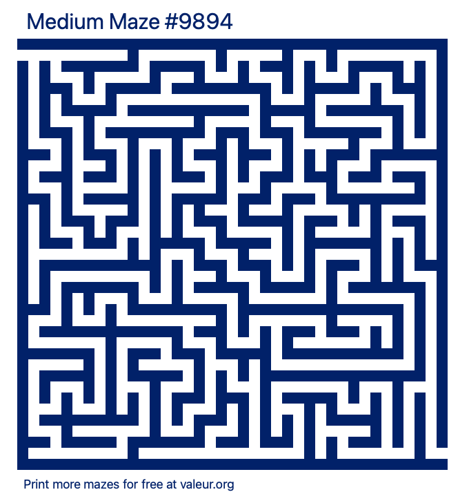 Free Printable Medium Maze number 9894