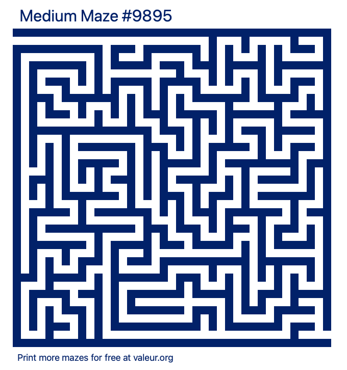 Free Printable Medium Maze number 9895