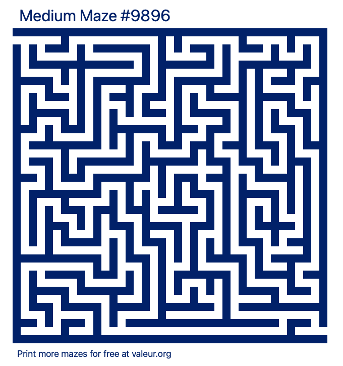 Free Printable Medium Maze number 9896