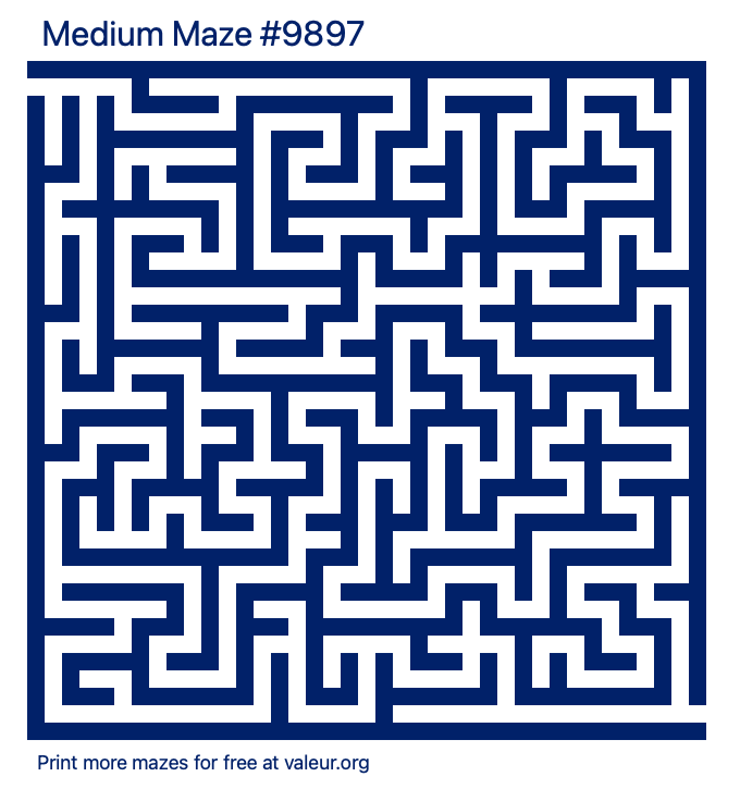 Free Printable Medium Maze number 9897