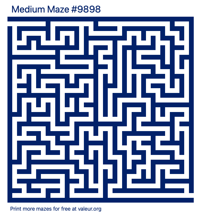 Free Printable Medium Maze number 9898