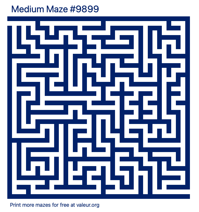 Free Printable Medium Maze number 9899