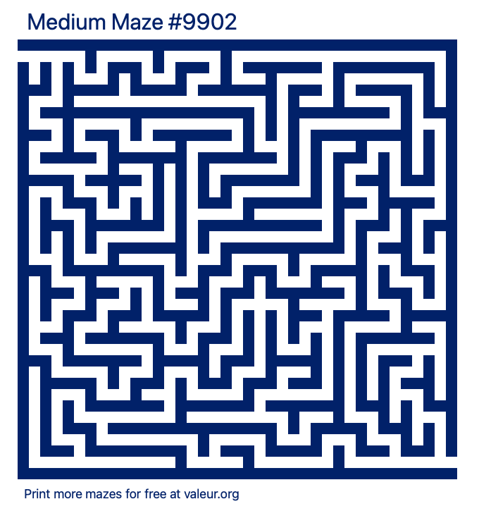 Free Printable Medium Maze number 9902