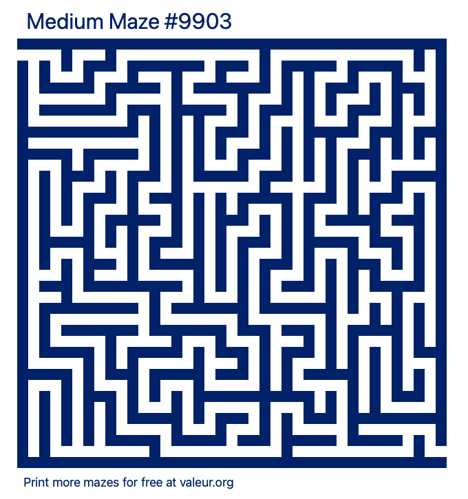Free Printable Medium Maze number 9903