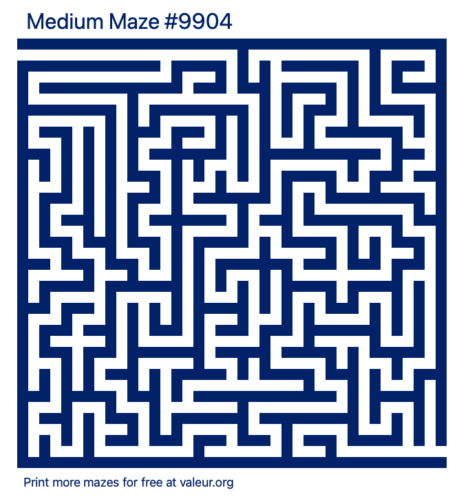Free Printable Medium Maze number 9904