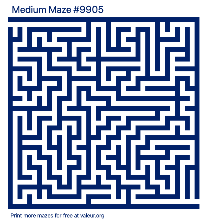 Free Printable Medium Maze number 9905