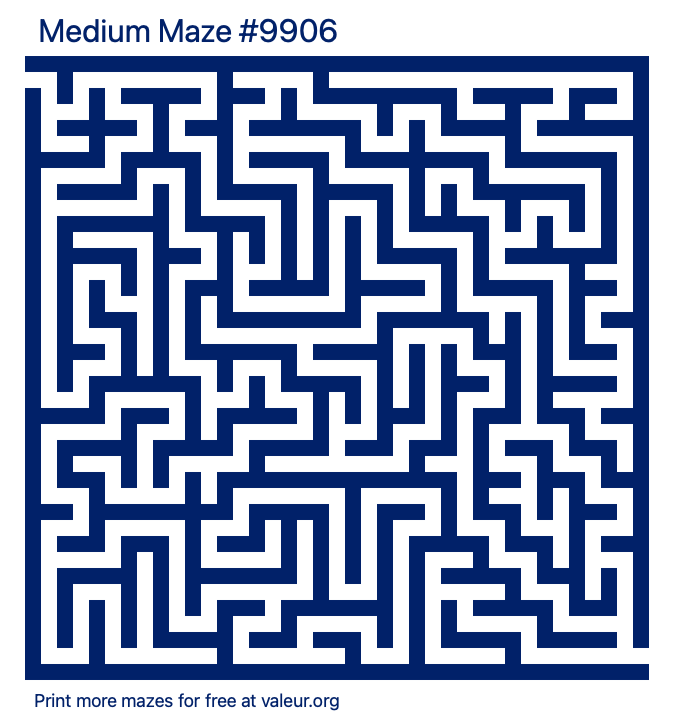 Free Printable Medium Maze number 9906