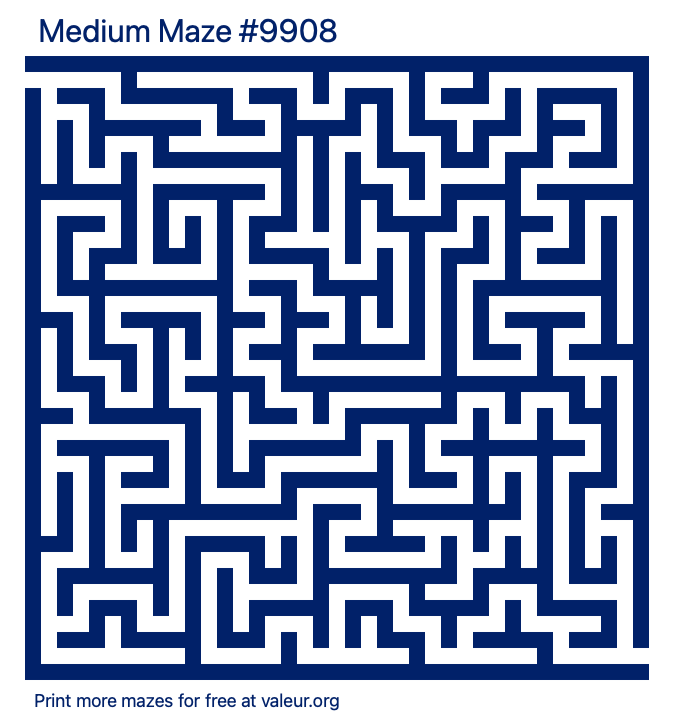 Free Printable Medium Maze number 9908