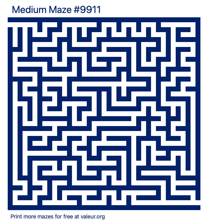 Free Printable Medium Maze number 9911
