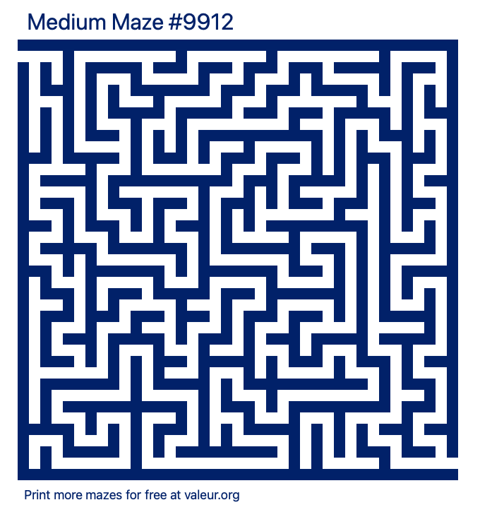 Free Printable Medium Maze number 9912